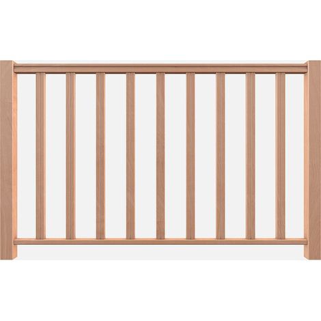 Kordo – Kit de remplissage garde-corps en hêtre brut 1,5m – Balustres verticaux esthétiques – Installation intérieure pour hauteur de chute < 1m