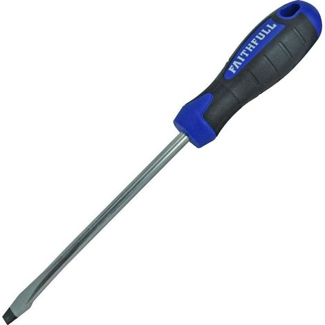 Faithfull Soft Grip Screwdriver Flared Slotted Tip 8.0 x 150mm FAISDF150