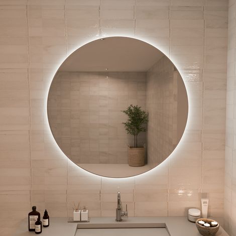 LOMAZOO Miroir de Salle de Bain Rond 100cm - Lumineux LED avec