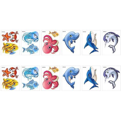 12 feuilles d'autocollants de baignoire de dessin animé