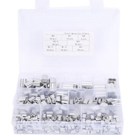 315 Stück Aluminium-Crimphülsen M1,2 bis M6 für Schnallen und Beschläge (1/5)