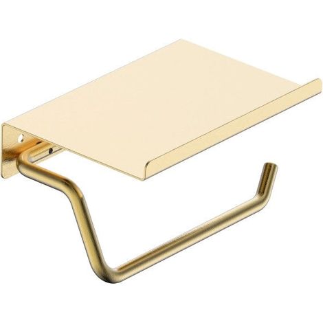 Portarotolo con mensola oro spazzolato Minimal
