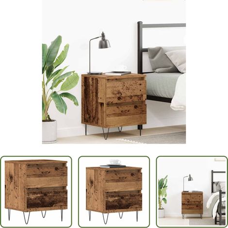 Rangement - Cabinet de chevet Bois ancien 40 x 35 x 50 cm Bois d'ingénierie (1/5)