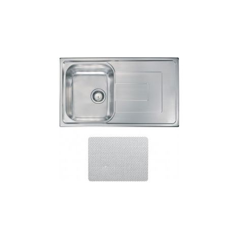 CM 010173.X2.01.2028 Classicstyle Lavello da Incasso 1 Vasca con Gocciolatoio Reversibile Acciaio Inox Microdecoro 86 x 50 cm colore Inox Antigraffio (1/5)