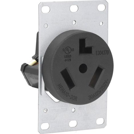 US-Standard 3-Loch 30A 125V/250V NEMA 10-30R Wandsteckdose, Unterputzsockel für den Heimgebrauch, robuste weibliche Steckverbinder. (1/5)