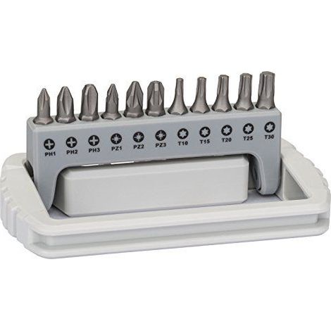 Jeu d'embouts de vissage extra-durs Bosch, 11 pces PH, PZ, T, 25 mm, porte-embouts -2608522129 (1/3)