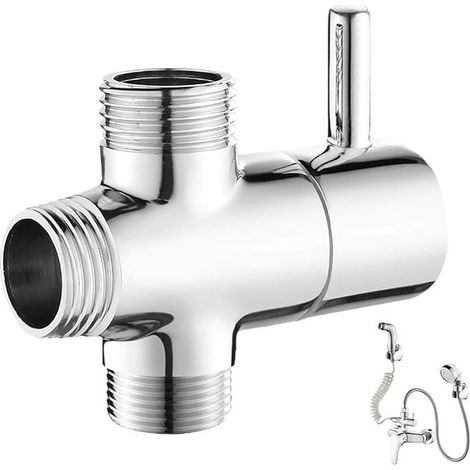 Way Faucet, Shower Diverter, Connected Water Valve, Copper, Kitchen, Bathroom (1/5)