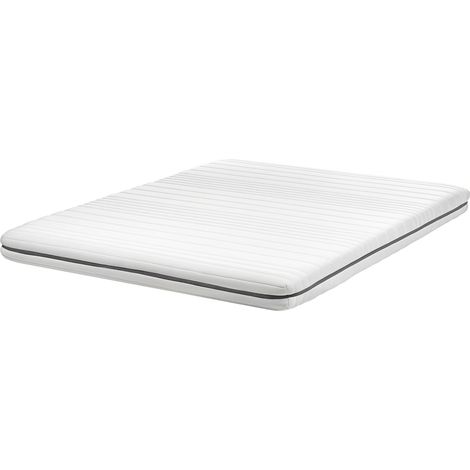 Colchón individual relleno de espuma poliéster funda extraíble con cremallera blanco 160 x 200 cm Enchant