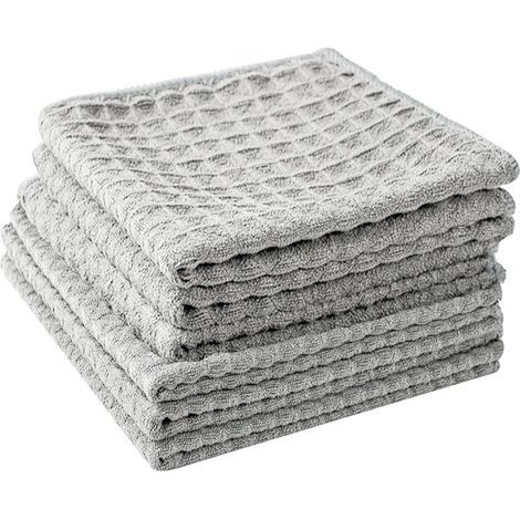 6-Piece Microfiber Cloth Set, 30x30 cm Light Gray, High Absorbency for Kitchen, Home and Car (1/5)