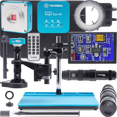 Microscope numérique professionnel 10A, bras articulé LED grossissant 144x, caméra œil d'aigle, écran 10 pouces, tapis en silicone (1/5)