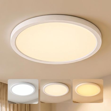 Plafonnier LED rond et plat, étanche IP44, 12W, 3000K, 4000K, 6000K, 1320LM, moderne, simple et fin, pour salle de bain, salon, chambre à coucher, cuisine, 180 x 18 mm (1/5)