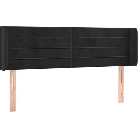Maison Exclusive - Kopfteil mit Ohren Schwarz 147x16x78/88 cm Sam (1/5)