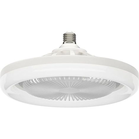 Ventilateur de plafond LED avec éclairage, douille E27, mini ventilateur de plafond rotatif et télécommande (1/4)