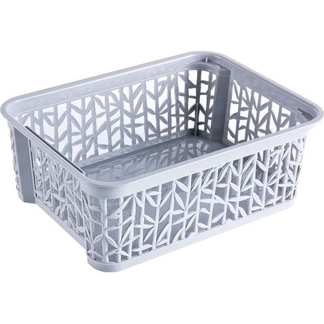 Panier de rangement universel, multifonctionnel, en plastique sans BPA, taille S : 2,5 l, 1 pièce, gris clair (1/3)