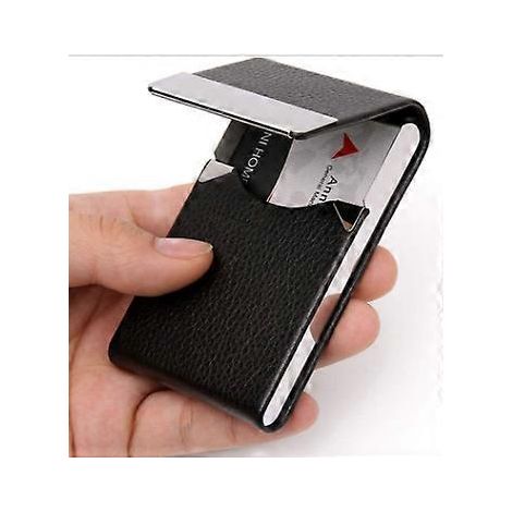 Porte-cartes de visite, étui métallique, porte-cartes pour femmes et hommes, porte-cartes de visite professionnel en cuir PU.