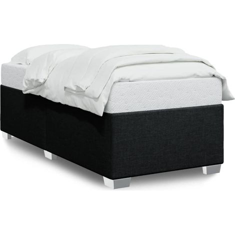 Maison Exclusive - Estructura de cama sin colchón tela negro 90x2 (1/5)