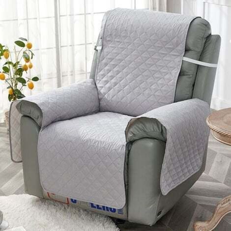 Housse fauteuil relax, protection capitonnée 1 place. Housse matelassée réversible. Couleur Gris-55196cm (1/4)