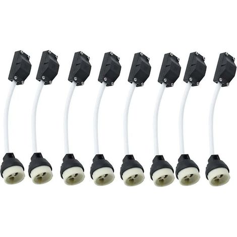 pièces douilles en céramique Gu10 avec connecteur de cable 2A 250v support de lampe Gu10 adaptateur de Base de douille avec cable isolé (1/5)