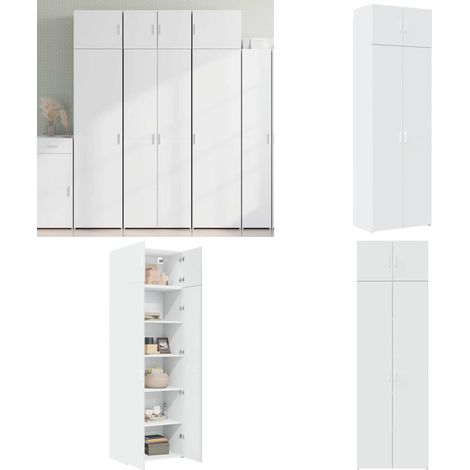 vidaXL Armoire de rangement blanc 70x42,5x225 cm bois d'ingénierie (1/5)