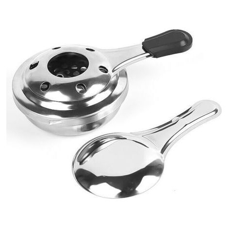 Ahlsen Brûleur à alcool, brûleur d'alcool pour fondue, brûleur à alcool gélifié, Acier Inoxydable, Gris, 15 x 9,3x 4,5 cm (1/5)