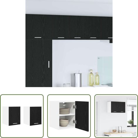 vidaXL Küchenorganisation -  Hängeschrank 2 pcs Schwarze Eiche und Weiß 30 x 31 x 40 cm (1/5)