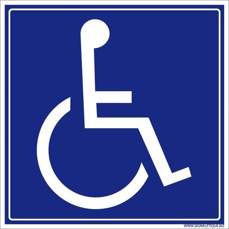 Filiyano-Panneau d'information pour personnes à mobilité réduite. Autocollant en PVC et aluminium - 130 x 130 mm. (1/4)