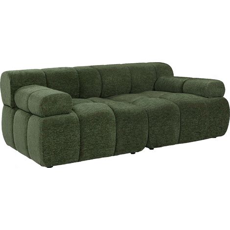 Canapé modulable 2 places en tissu chiné vert FACIVIL (1/4)