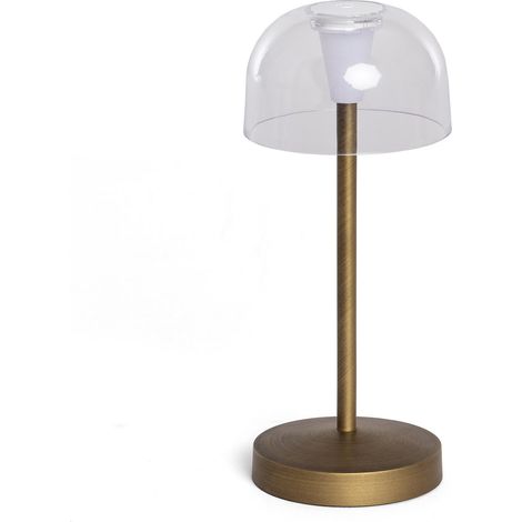 Lámpara de Mesa LED Portátil para Exterior Metal con Batería Recargable Lendora Latón