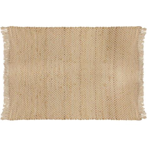 The Home Deco Factory – Tapis kilim en jute marron 160x230cm – Tapis tissé à la main pour salon – Style bohème et naturel – Résistant et durable