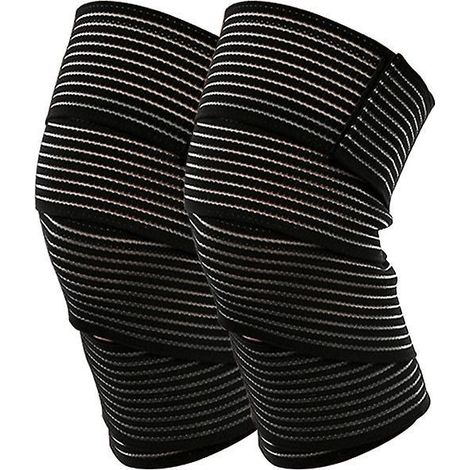 150 cm lange schwarze Kniebandagen, 1 Paar, Kniestütze mit elastischem Band, elektromagnetische Therapie, ideal bei Gelenkschmerzen, Arthrose, I (1/5)