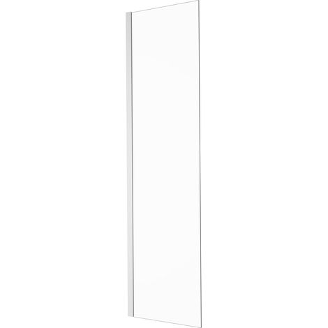 KINEDO - Paroi Douche Solo 6+ - Verre de Sécurité 6 mm transparent + Profilé Aluminium finition blanc - Traitée Anti-Calcaire, Volet Pivotant en Option - Fabriquée en France - L.50 cm x H.200 cm (1/5)