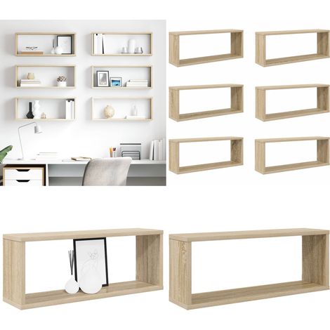 Mensole Parete a Cubo 6pz Rovere Sonoma 60x15x23 cm Multistrato - Mensole a cubo - Mensole in legno