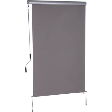 Store banne vertical 120 x 200 cm avec manivelle, protection contre le vent et la vue, gris (1/5)