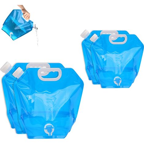 Ensemble de seaux pliables - Ensemble de 4 seaux pliables - Réservoirs d'eau de 5 L et 10 L avec poignées et robinets-AquaForge (1/5)