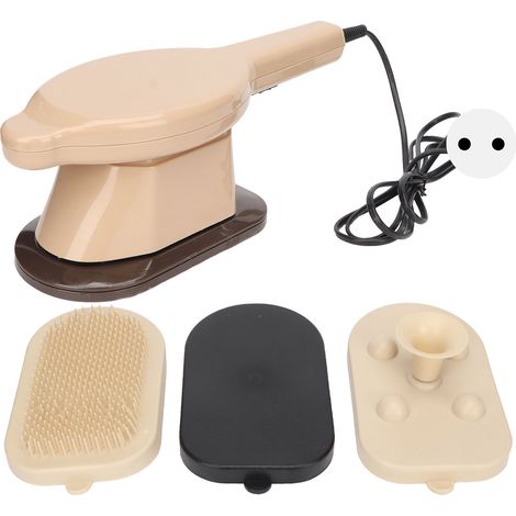 Massageur à main en forme de fer à repasser, chaleur humide, soulage la fatigue, percussions corporelles, prise UE 220V, appareil de massage portatif. (1/5)