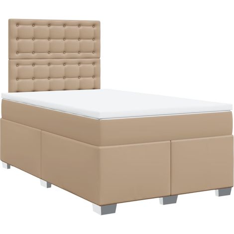 Maison Exclusive - Lit à sommier tapissier avec matelas cappuccino 120x190cm similicuir (1/5)