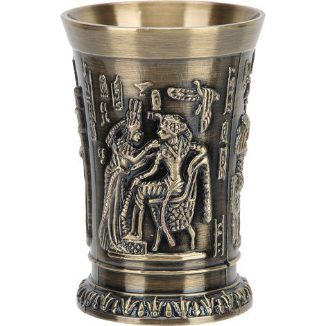 6 Vintage-Retro-Weingläser aus bronzefarbenem Metall, dekorative Sammlerstücke (1/5)