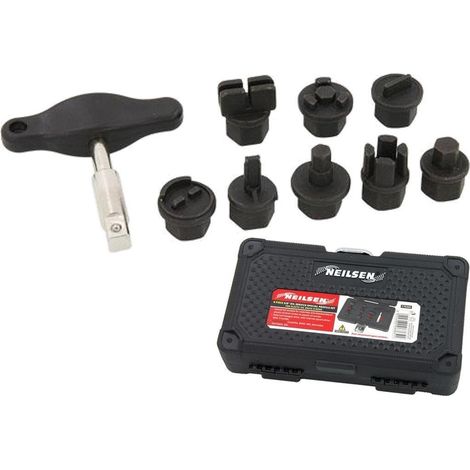 Neilsen 9pc Plastic Oil Drain Screw Service Vehicle Special Profile Set 3/8" (1/2)