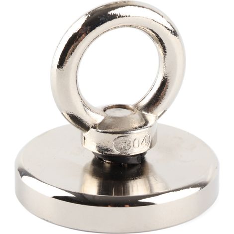 Aimant de pêche inoxydable haute puissance 75kg, force de traction 165.3lb, pour récupération sous-marine et sauvetage en surface. (1/5)