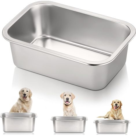 Gamelle en acier inoxydable pour intérieur/extérieur, chiens de petite et moyenne taille, 1 paquet (1/5)