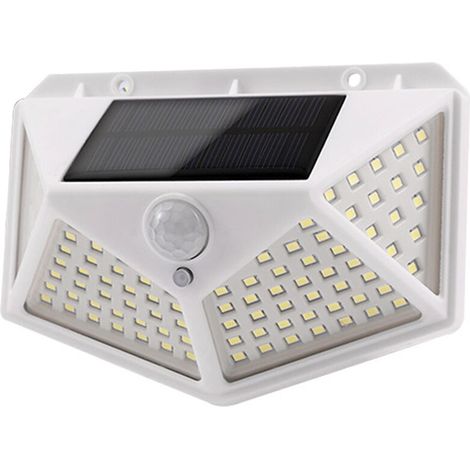 4 Pack Solar Lights Outdoor Lighting Angle Upgrade Solar Security Wall Light - 100 White LEDs (1/5)