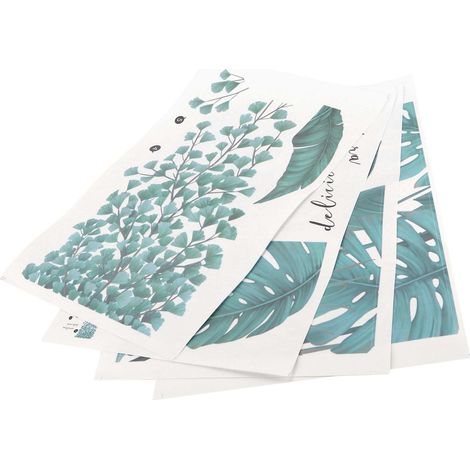 Autocollant mural plantes vertes design moderne, déco salon chambre à coucher, sticker adhésif créatif pour décoration intérieure. (1/5)