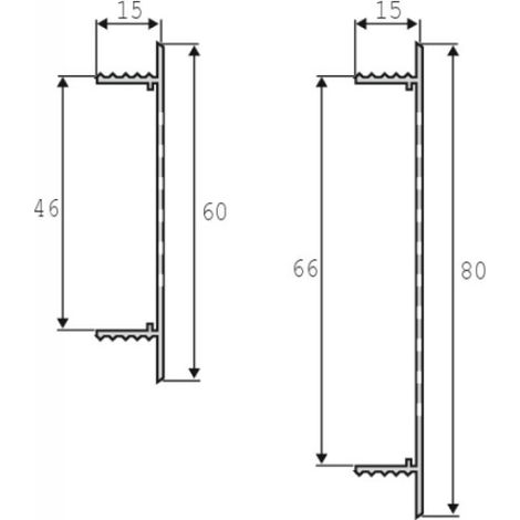 Grilles d'aération pour ameublement - à encastrer - en aluminium anodisé naturel H80xL500mm - RENSON (1/4)