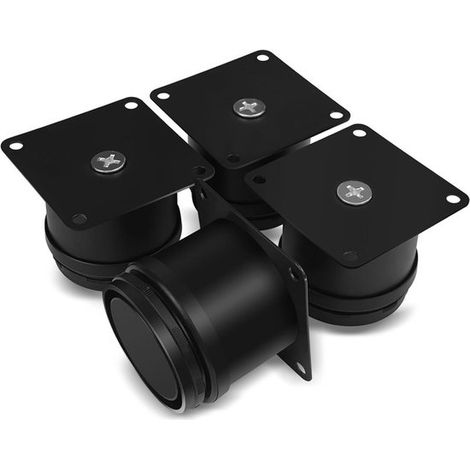 Piedini regolabili per mobili, neri, set da 4, altezza regolabile 50 mm, piedini per armadi, piedini regolabili in altezza, in metallo (1/5)