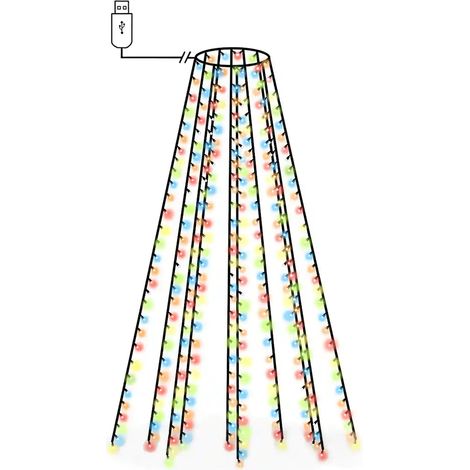 Catena luminosa decorativa impermeabile per albero di Natale 300 cm 300 LED atmosfera festiva in PVC colorato 020046783