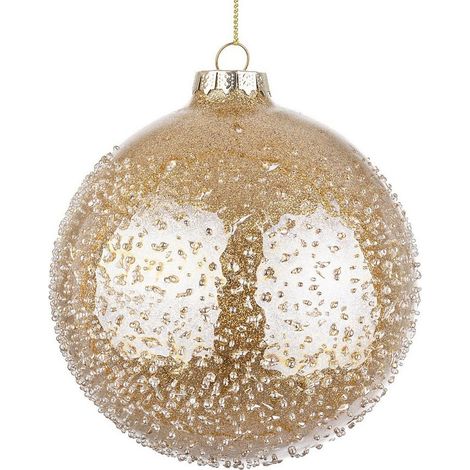 Palline in vetro "Oro Saturno" per albero di Natale moderno ed elegante -8 cm - 6 sfere (1/4)