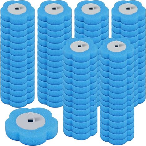 Brosse WC jetable, 90 pièces Rechange pour Toilettes, Brosse de Recharge jetable, adaptée au Nettoyage de la Salle de Bain du lavabo et de la Baignoire (Baguette de Toilette et Support Non Inclus) (1/5)