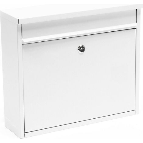 Boite aux lettres design boite postale murale design 32 x 36 x 11,5 cm blanc