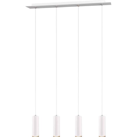 Lampada a sospensione 4 luci, metallo, bianco, L75 cm, Marley (1/5)