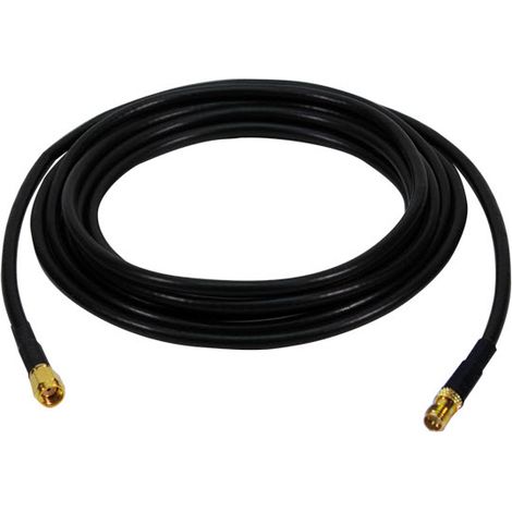 LogiLink 5m RP-SMA M/F cable de señal Negro